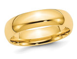 Mens 10K Yellow Gold 6mm Polished Wedding Band Ring
